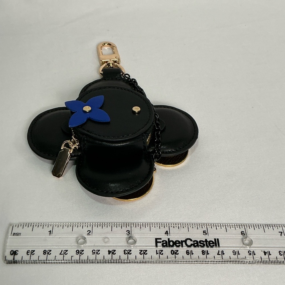 Black & Blue Designer Keychain Bag Charm Coin Purse Air Pods Monogram Canvas LV - Picture 2 of 14